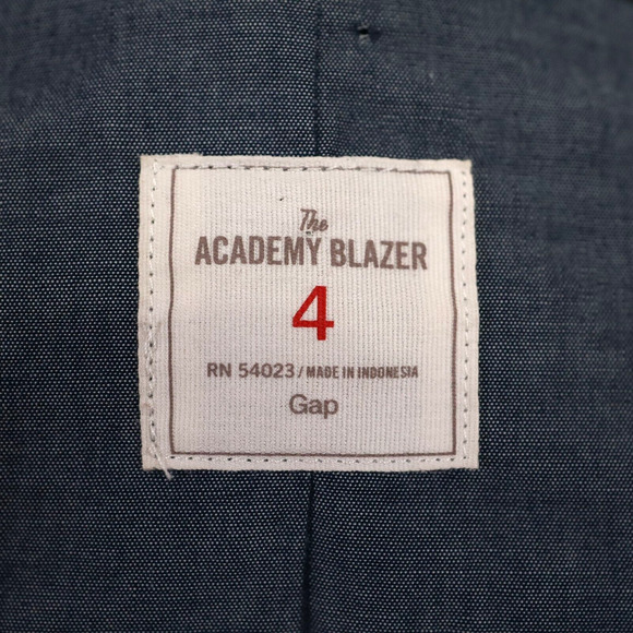 Gap Jacket Womens 4 Charcoal Gray Wool Blend Tweed Academy Blazer Lined Career - Picture 3 of 15